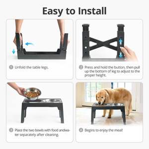 Nova Versão Fácil de Limpar Comedero Elevado Para Perros Custom Raised Dogs Bowl <span class=keywords><strong>Elevated</strong></span> Pet Food <span class=keywords><strong>Bowls</strong></span> com Aço Inoxidável - Product Image 4