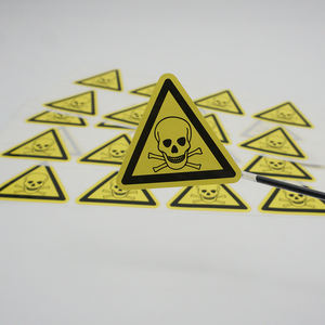 Etiqueta Adhesiva cuadrada impermeable para mascotas, adhesivo de atención INdustrial electrónica personalizada, producto de peligro, pegatina con logotipo - Product Image 2