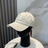 Casquette de baseball de sport d'extérieur personnalisée de luxe style Lora brodée à 6 panneaux non structurée avec bord incurvé et passepoil blanc, vente en gros