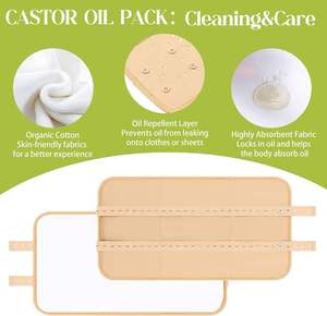 Compresas de Aceite de Ricino Reutilizables para Desintoxicación del Hígado, Insomnio, <span class=keywords><strong>Estreñimiento</strong></span> e Inflamación, Envoltura de Aceite de Ricino Orgánico - Product Image 3