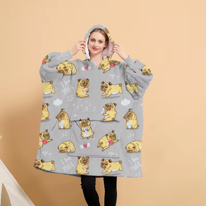 Factory Oversized Portable Eco-Friendly 100% Polyester Big Blanket <strong>Hoodie</strong> for Adults Extra <strong>Long</strong> Sherpa Wearable Hooded - Product Image 3