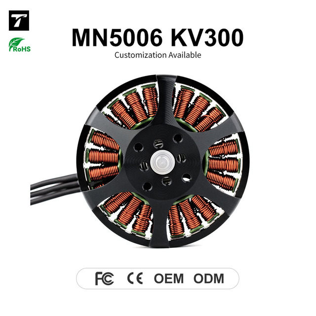 T-Motor MN5006 KV300/KV450 Brushless Motor For4kg Payload & 1 Hour Flight Time Drone, Long Endurance Quadcopter & Multirotor UAV