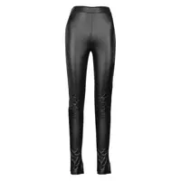 กางเกงหนังเทียมทรงดินสอสำหรับผู้หญิง,กางเกงรัดรูปเอวสูงสีดำ2021