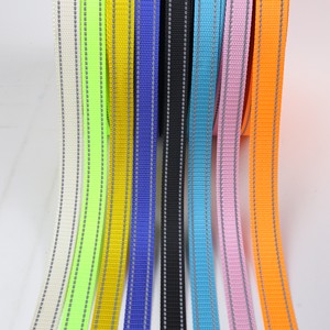 Alta calidad y alta visibilidad 15mm-1 pulgada negro verde azul rojo reflectante tejido Nylon PP correas para cinturones de collar de perro mascota - Product Image 6