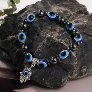 Bracelets œil de diable en pierre naturelle hématite pour hommes et femmes, perles de cristal, Bracelets magnétiques énergétiques - Product Image 2