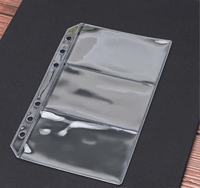 Sacs en PVC transparent A6 sans fermeture éclair, poche double face à trois couches, enveloppe pour argent liquide, organisateur de rangement, sac sans fermeture éclair