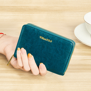 Vendita calda <span class=keywords><strong>Portacarte</strong></span> da <span class=keywords><strong>donna</strong></span> Casual in pelle nera bordeaux <span class=keywords><strong>con</strong></span> cerniera corta porta carte RFID caratteristica pochette <span class=keywords><strong>portamonete</strong></span> <span class=keywords><strong>con</strong></span> cinturino da polso - Product Image 4