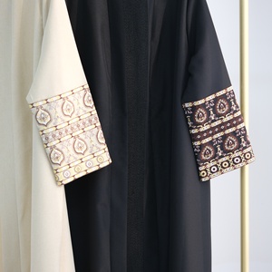 Abaya para <span class=keywords><strong>Mujer</strong></span>, Vestido Musulmán, Ropa Islámica, Diseños de <span class=keywords><strong>Kimono</strong></span> de Lino, Abayas Negras Clásicas - Product Image 6