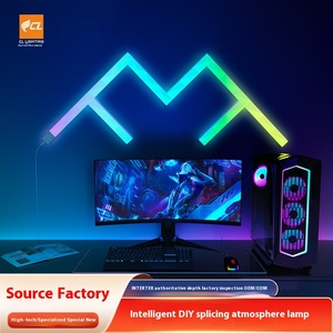 RGB Đầy Màu Sắc <span class=keywords><strong>LED</strong></span> Thông Minh DIY Bầu Không Khí Dải Cross-Biên Giới Mô Hình Tư Nhân Trong Nhà Đèn Tường Wifi Âm Nhạc Phòng Chơi Game Tương Thích Màu Đen - Product Image 6