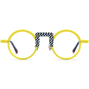 Montatura <span class=keywords><strong>Occhiali</strong></span> Borregls Multicolor in Acetato Donna 2025 Retrò Rotondi <span class=keywords><strong>da</strong></span> <span class=keywords><strong>Vista</strong></span> Uomo Vintage 19382 - Product Image 4