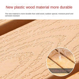 Conjunto de Mesa y Sillas para Exterior, Resistentes al Sol y al Agua, de Plástico y Madera, Diseño Simple y Creativo, para Patio, Balcón, Comedor Casual al Aire Libre - Product Image 2