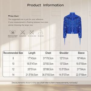 8-14 Kids Boys Glittery <b>Sequin</b> <b>Jacket</b> Fringe Coat Outerwear For Jazz Dance Cowboy Party Stage Performances Festive Dance Costume - Product Image 6