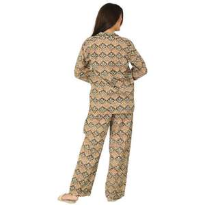 Comfortable Cotton Pajama Set Floral Printed Long Sleeve Shirt and <b>Pants</b> Lightweight Breathable Summer Sleepwear Loungewear Set - Product Image 6