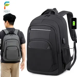 good price school bags waterproof laptop travel and college usb black backpack for high school student solar backpack with usb