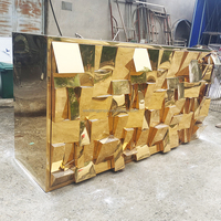 Table de bar pliante de luxe en acier inoxydable doré et verre, idéale pour les mariages, les fêtes, les salons, les hôtels et les appartements