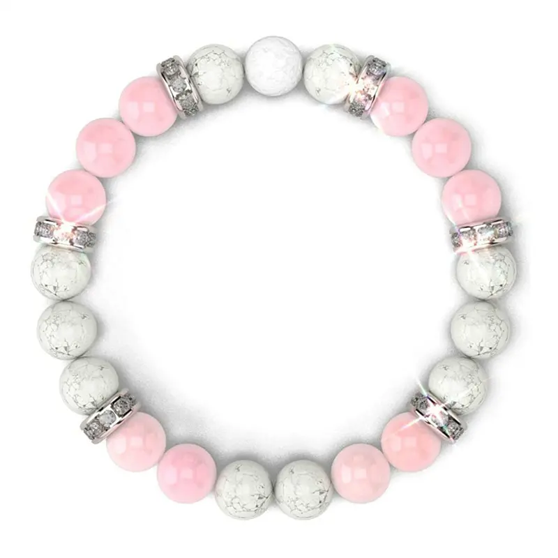 Bracelet sécurité en Quartz Rose pour femmes, perles en cristal, amour, cadeau à une amie naturelle, véritable pierre précieuse, vente en gros,