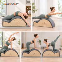 Correcteur de posture en bois d'érable avec revêtement en cuir PU pour le remodelage corporel et la correction de la posture, idéal pour les studios de Pilates, personnalisable avec logo, vente en gros ODM