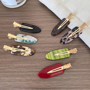 QianJin Haarspange mit individuellem Logo aus Acetat, knitterfrei, französischer Stil, Metall-Entenschnabel-Clip, Großhandel Haaraccessoires - Product Image 3