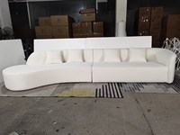 Canapé d'angle modulaire en tissu polaire blanc, design européen moderne, pour salon, centre commercial et hôtel, mobilier de maison