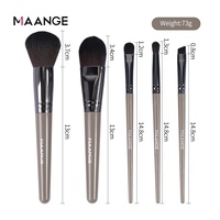 MAANGE 5pcs pinceaux de maquillage brun de haute qualité pour le fard à paupières pinceau professionnel pour les sourcils set de maquillage de marque privée