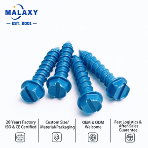 Vis à tête hexagonale fendue en acier au carbone sur mesure Malaxy, grade 8.8, selon dessin, pour fixations de construction - Product Image 3