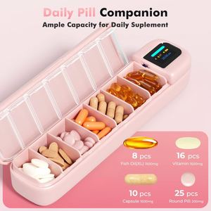 Organizador de Pastillas Inteligente de Plástico con Alarma, Aplicación Bluetooth, Pastillero Semanal, Pastillero de Viaje para 7 Días, para Medicamentos y Vitaminas - Product Image 4