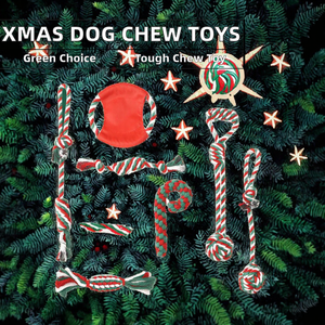 Toptan toplu noel pamuk halat köpek çiğneme oyuncakları dayanıklı sevimli Pet peluş oyuncak Bite dayanıklı noel hediyesi torba ambalaj içinde - Product Image 2