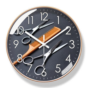 Moda silenziosa spazzata secondi orologio al quarzo Clubhouse decorazione in plastica orologio <span class=keywords><strong>da</strong></span> <span class=keywords><strong>parete</strong></span> parrucchiere - Product Image 4