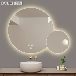 Светодиодный зеркальный светильник Bolen, роскошный дизайн, настенное освещение для ванной комнаты, круглое настенное зеркало с подсветкой по краю