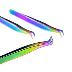 Nuevas pinzas para pestañas de etiqueta privada, pinzas para extensión de pestañas, empuñaduras de puntas de fibra personalizadas, pinzas para pestañas con punta de fibra de volumen recto - Product Image 2