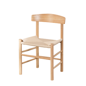 Chaise de salle à manger d'extérieur moderne en bois de manguier massif pour hôtel, école, appartement, avec dossier et assise en corde de coton tressée - Marque Dike - Product Image 2