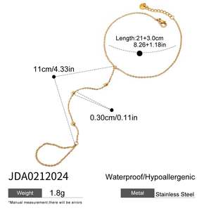 18K plaqué <span class=keywords><strong>or</strong></span> acier inoxydable été minimaliste <span class=keywords><strong>pied</strong></span> <span class=keywords><strong>nu</strong></span> bijoux étanche perles chaînes mode bracelets de cheville pour femmes filles - Product Image 6