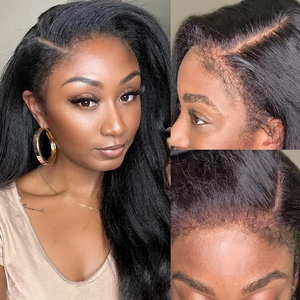 Nouvelles Perruques Cheveux Humains 4C Texturées pour Ligne de Cheveux, Cheveux de Bébé Bouclés, Bords Naturels, Perruques Frontales HD en Dentelle Invisible Effet Peau Fondue, Lisses Kinky Yaki - Product Image 6