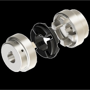 Acoplamiento Flexible de Mandíbula de Aluminio y Acero Inoxidable con Anillo de Ajuste para Plantas de Fabricación, Hecho en EE. UU. - Product Image 1