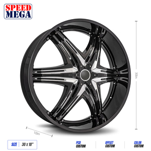 SPEED MEGA 20x10 Gloss Black Machine Face Aluminum <b>Wheel</b> One Piece Cast Multi <b>Spoke</b> Passenger Car Rims 5.5J ET35 PCD114.3 - Product Image 3