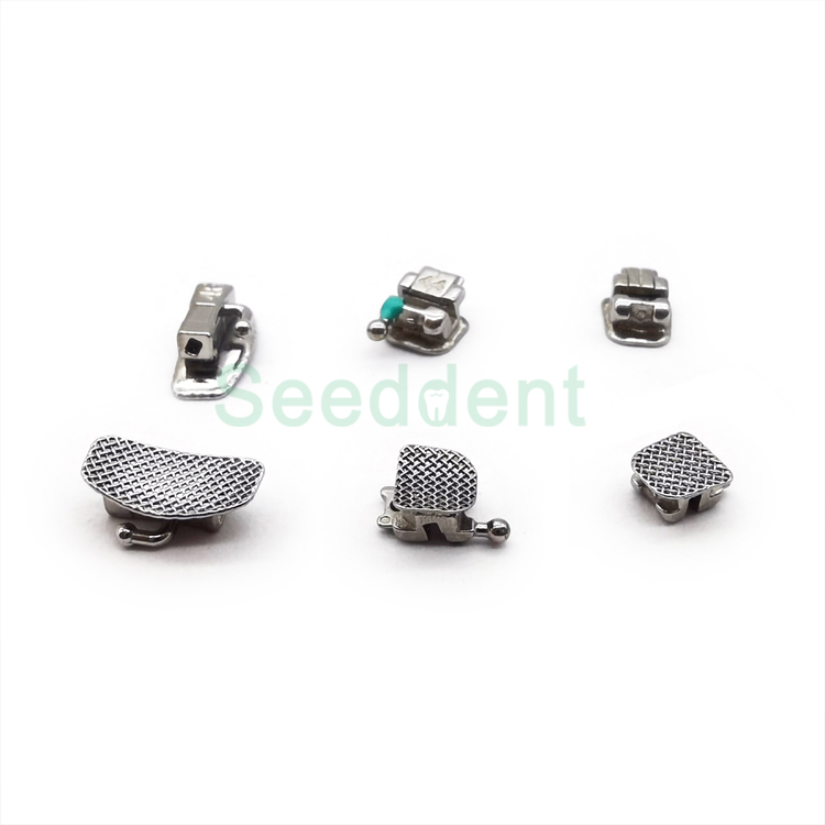 Orthodontic Bondable Mesh Base Metal SelfLigating Bracket with Buccal