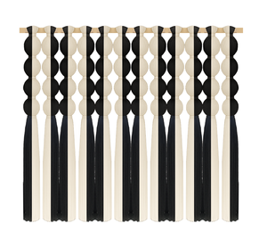 Nuovo Macramè Artigianale <span class=keywords><strong>da</strong></span> <span class=keywords><strong>Parete</strong></span> in Cotone Intrecciato a Mano, Stile Boho con Blocchi di Colore Bianco e Nero - Product Image 2