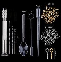 Kit de 94 pièces pour la fabrication de bijoux en résine, comprenant des moules en silicone et des outils, avec 12 paillettes, vente en gros
