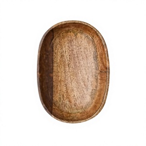 Assiettes de service rondes en bois faites à la main, design classique poli, écologiques, compatibles lave-vaisselle, pour cadeaux - Product Image 4