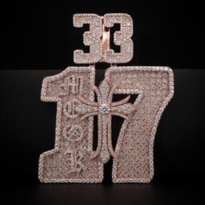 Rose Gold Plated Iced Out <b>Moissanite</b> Number Pendant Custom Letter Charm Luxury Hip Hop <b>Jewelry</b> - Product Image 2