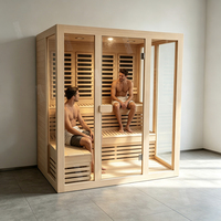 Ruang sauna kayu Hemlock Kanada, kabin sauna, sauna infra merah jauh, sauna spa ukuran kustom