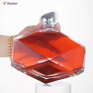 Bouteille en verre transparente personnalisée par le fabricant, 500 ml, bouteille en verre carrée pour l'aromathérapie, pour la vodka, le whisky, le brandy, le rhum, la <span class=keywords><strong>tequila</strong></span> - Product Image 3