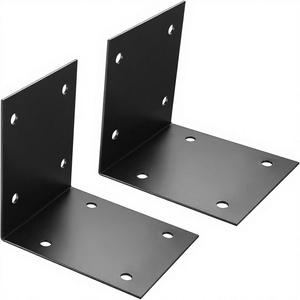 Supports <span class=keywords><strong>d</strong></span>'<span class=keywords><strong>angle</strong></span> en métal robuste en forme de L, noirs, 90 degrés, pour étagères de meubles en bois - Product Image 1