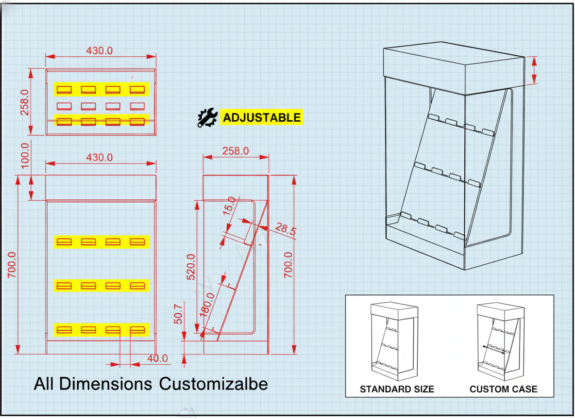 Apache Custom LED Lighted Acrylic Counter Phone Case Display Cabinet for Accessories Retail — view 4
