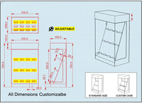 Vitrine de comptoir en acrylique éclairée par LED Apache Custom pour présentation de coques de téléphone et accessoires de vente au détail