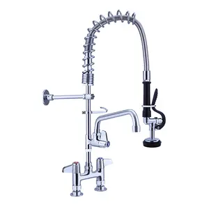 Lavello per acqua con ponte Pre-risciacquo commerciale, Pull Down spruzzatore di Pre-risciacquo rubinetto da cucina con rubinetto aggiuntivo