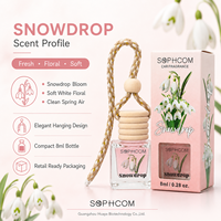 Diffuseur d'aromathérapie pour voiture suspendu 8 ml, bouteille en verre avec couvercle en bois, désodorisant parfumé, parfum personnalisé, fabrication OEM ODM