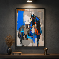 Tableau mural moderne abstrait coucher de soleil et bateau, peint à la main en acrylique texturé sur toile, tailles personnalisées disponibles, utilisation intérieure