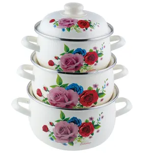 HOT Bán Thổ Nhĩ Kỳ Enamelware Soong Món Ăn Với Nắp Men Soong 16-20CM