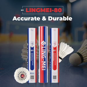 LINGMEI-80 flugzeug EG1130 Klasse eine Gänse feder China Großhandel BWF Ling Mei Schläger Badminton Federball - Product Image 6